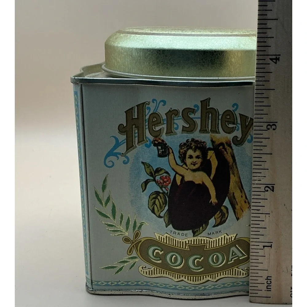 Vtg Hershey's Cocoa Advertising Tin Brown Gold Cream Bristol Ware Collectible